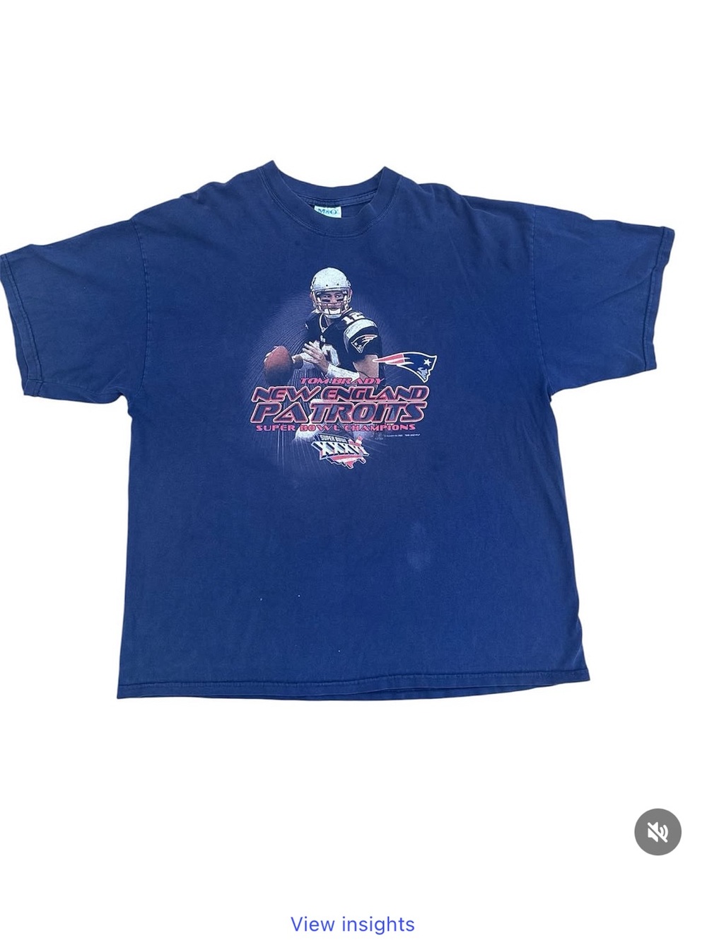 2002 New England Patriots Vintage Graphic Tee - Navy
